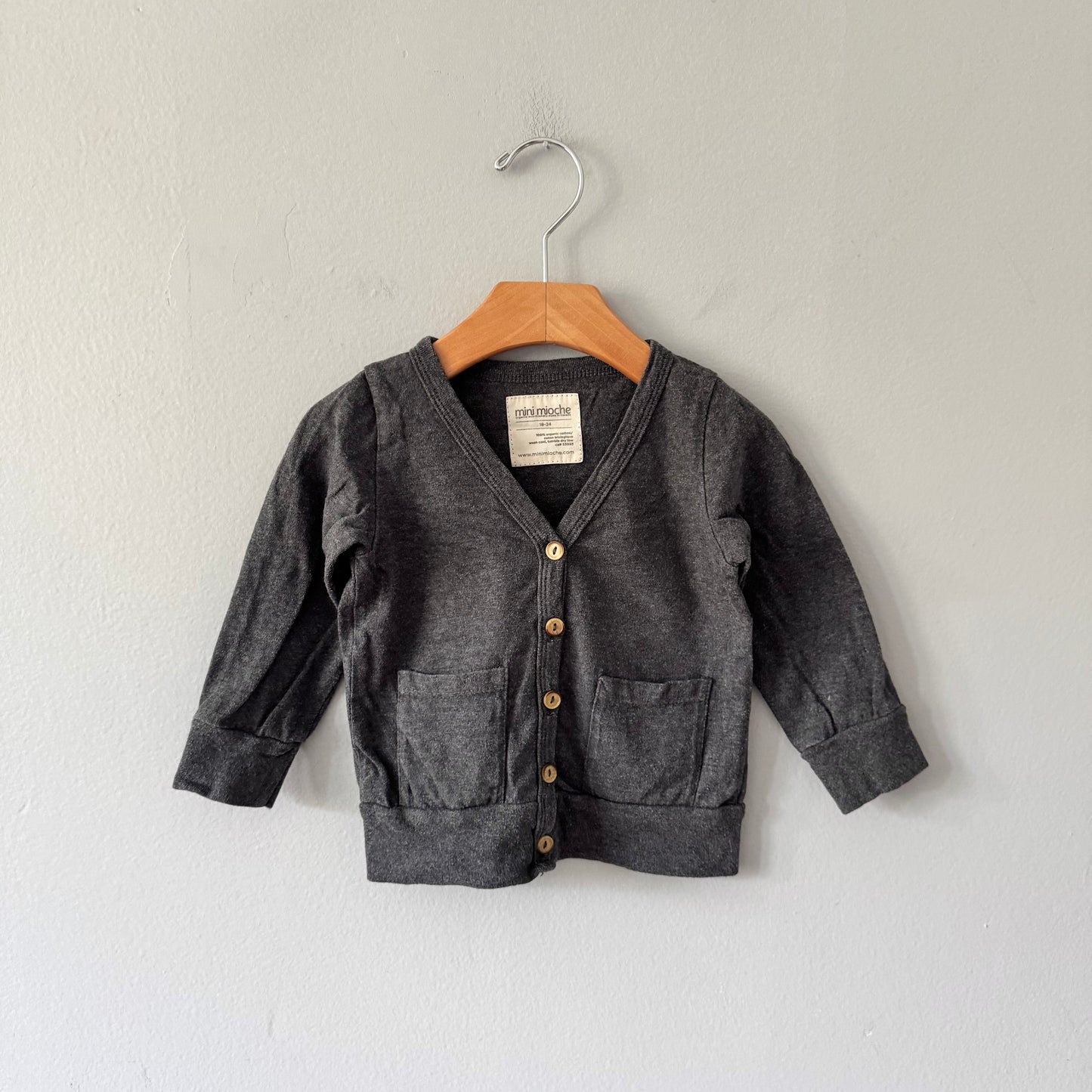 Mini mioche / Dark grey cardigan / 18-24M