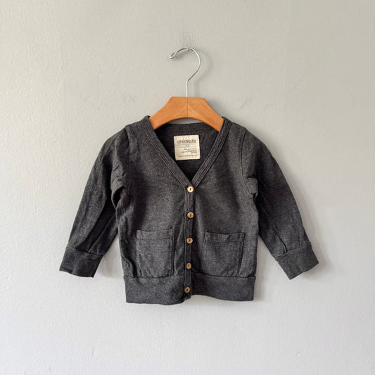 Mini mioche / Dark grey cardigan / 18-24M