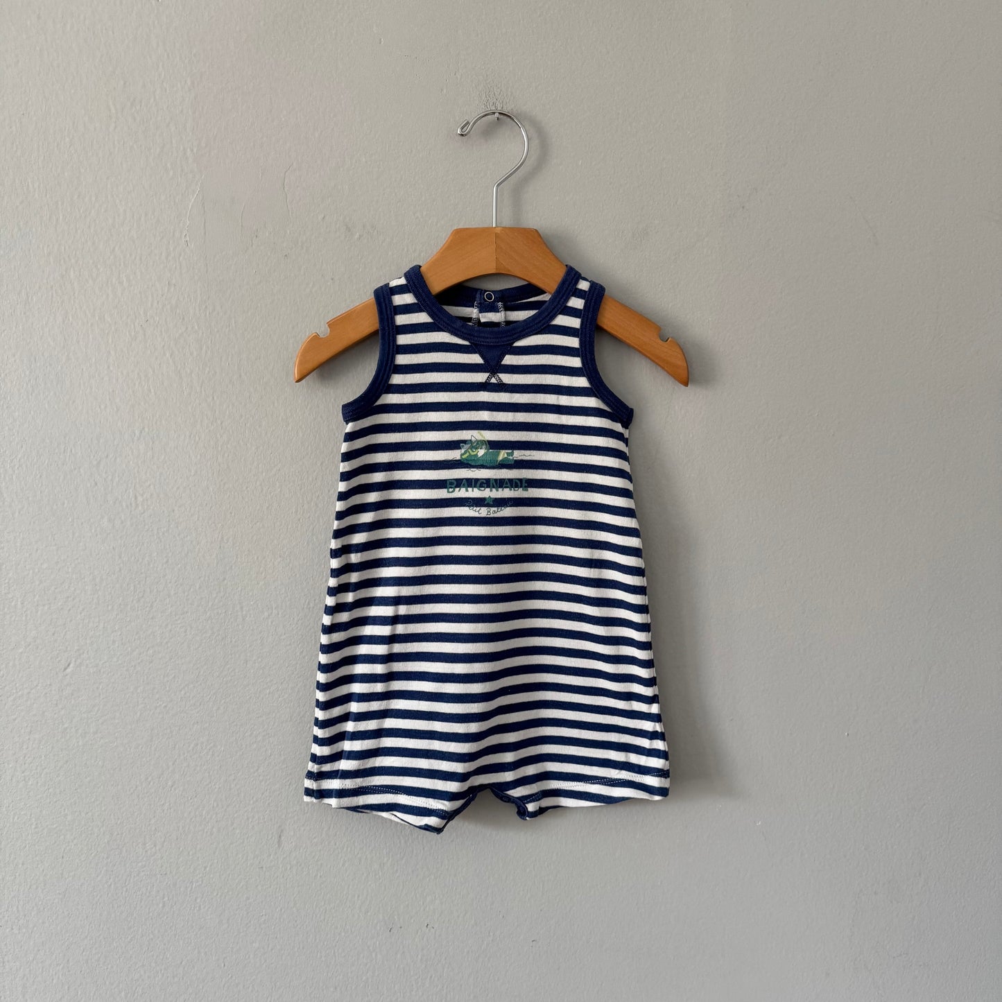 Petit Bateau / Striped tank romper / 12M