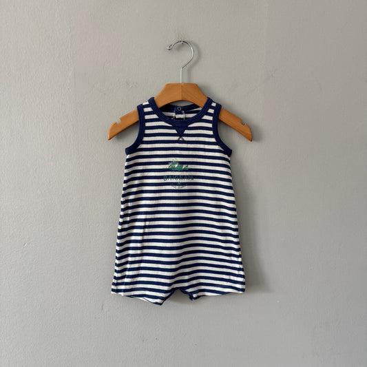Petit Bateau / Striped tank romper / 12M