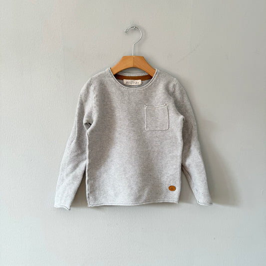 H&M / Light grey cotton knit pullover / 4Y