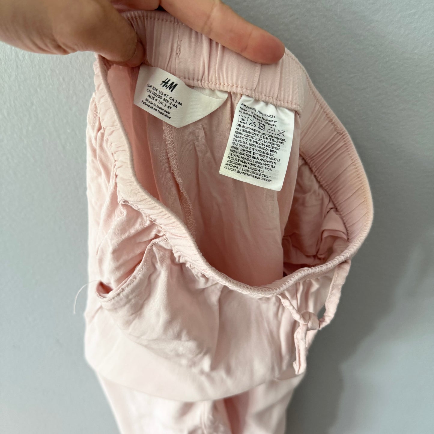 H&M / Light pink viscose pants / 3-4Y