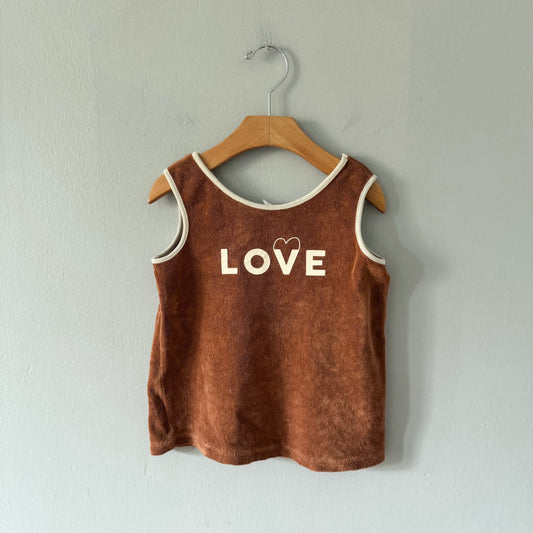 Zara / Love brown tank top / 4-5Y