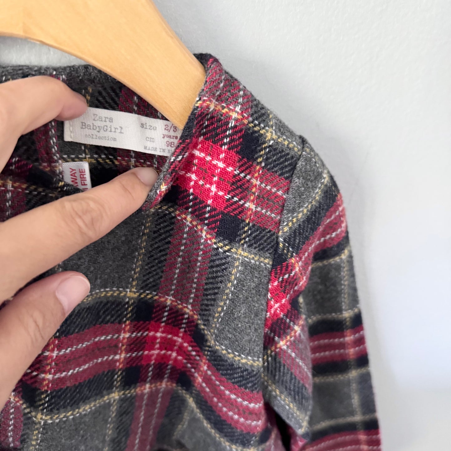 Zara / Grey x red fall/winter tweed dress / 2-3Y