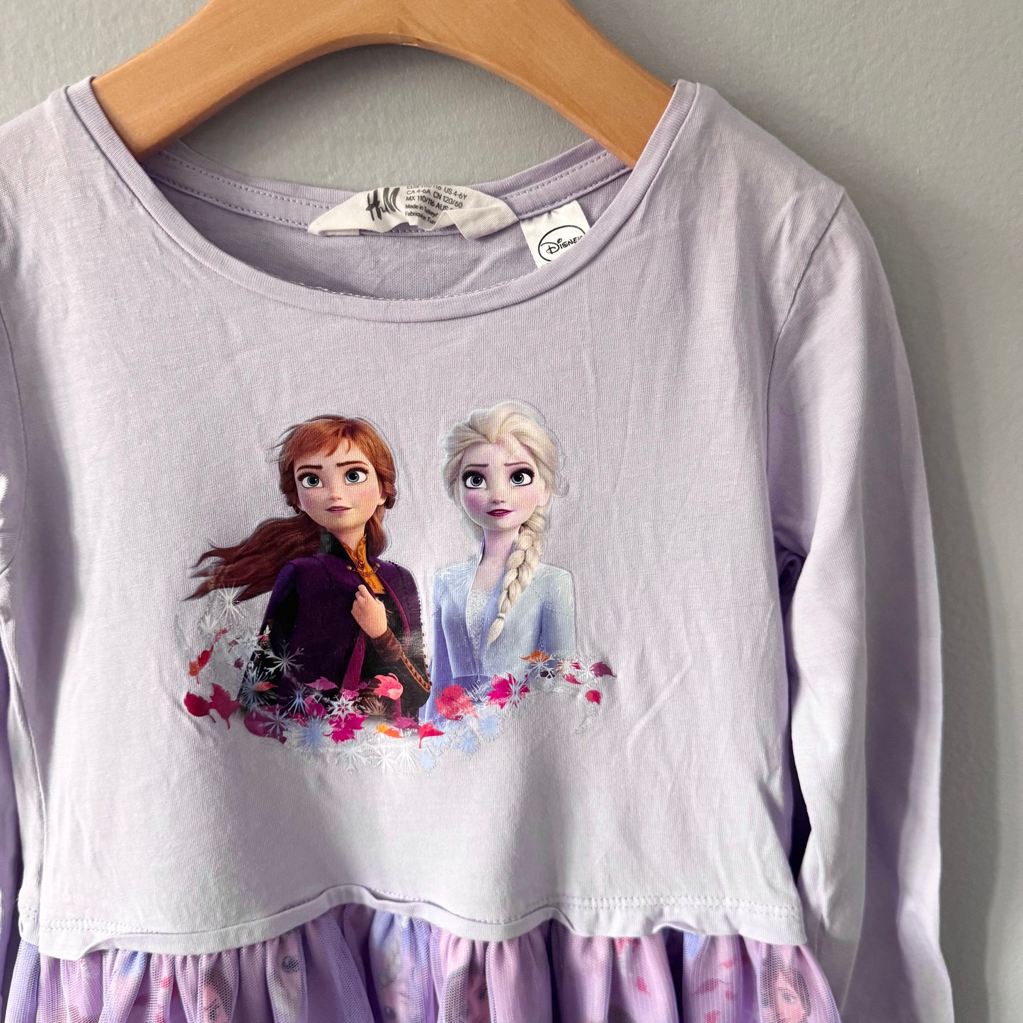 H&M / Frozen light purple long sleeve dress / 4-6Y