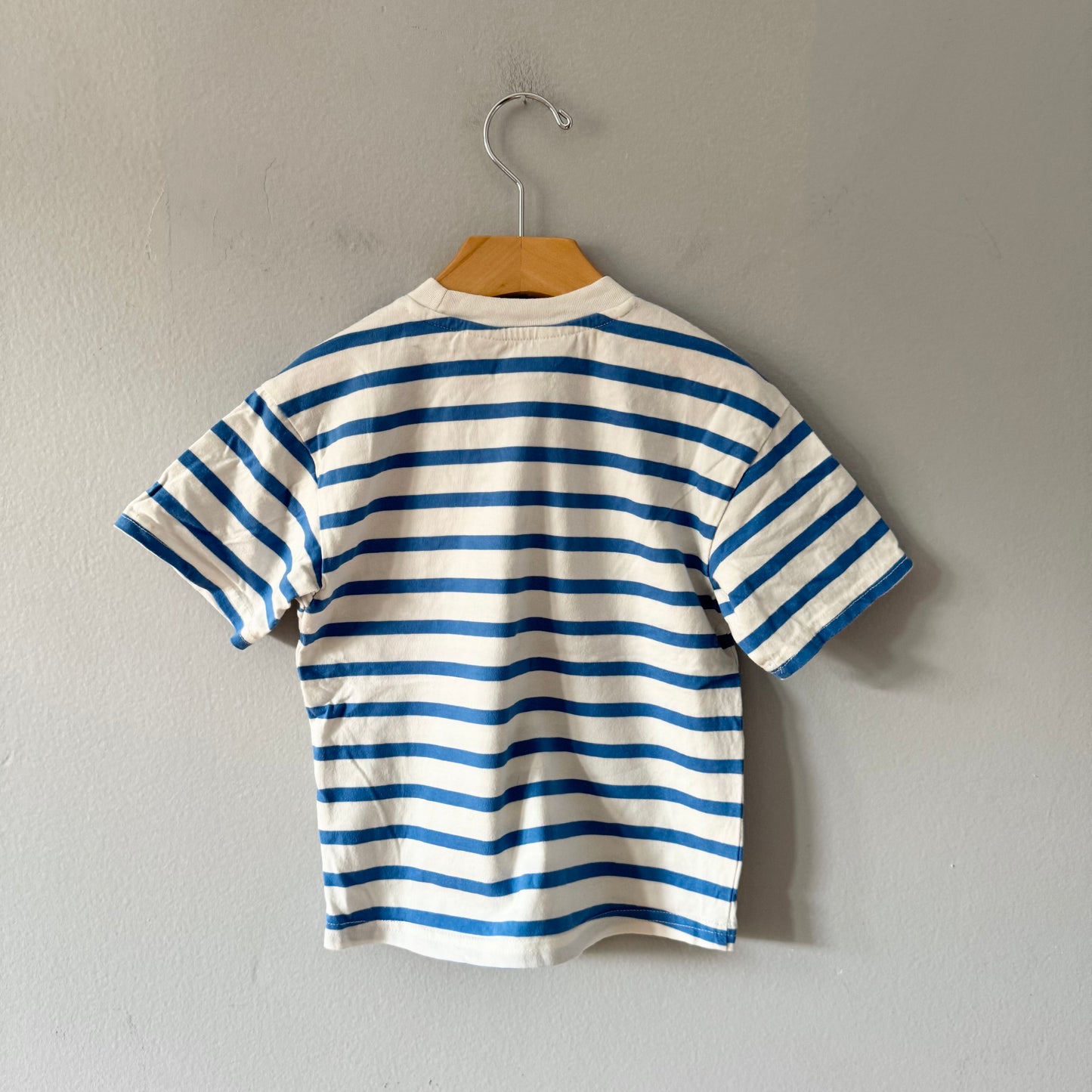H&M / White blue stripe T-shirt / 3-4Y