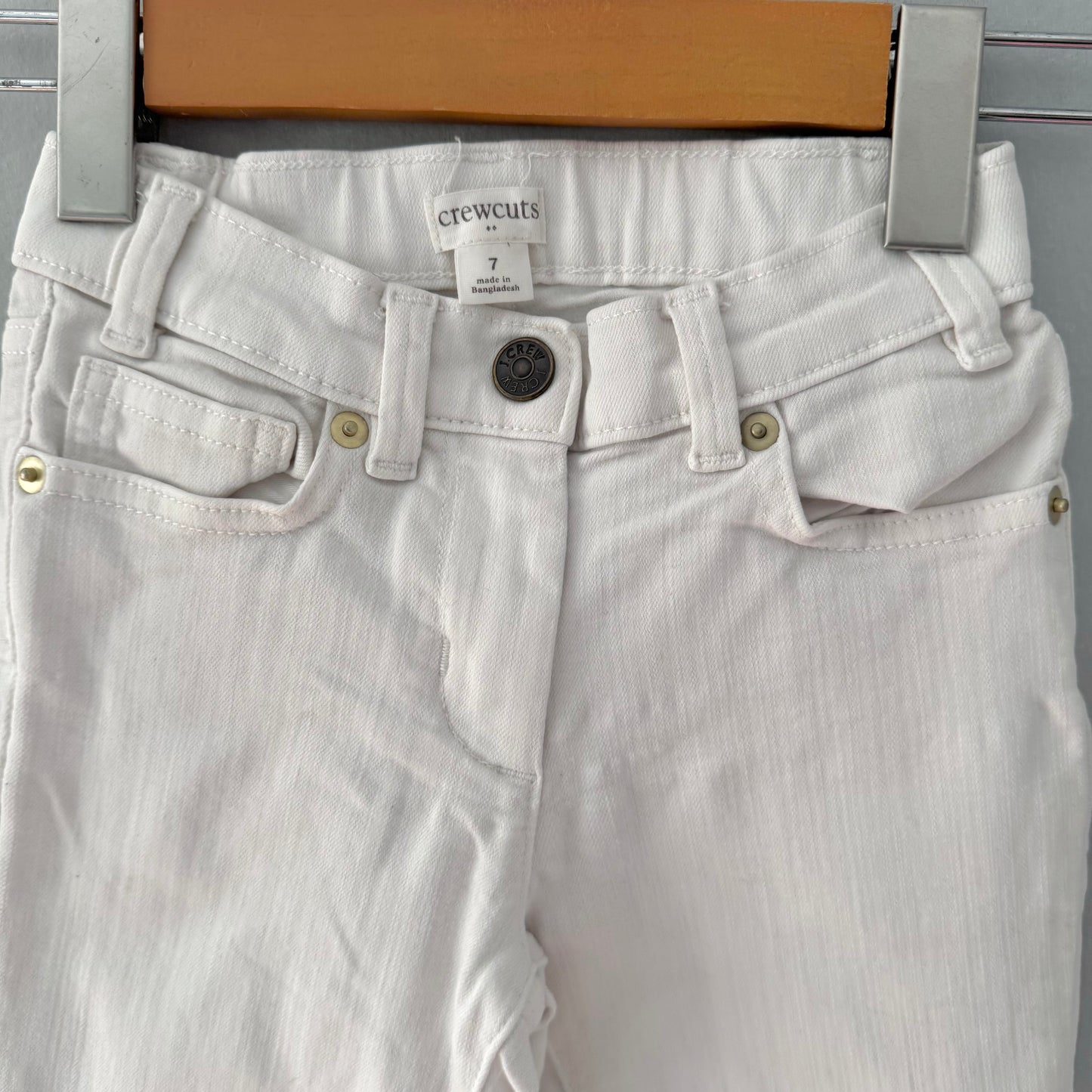 Crewcuts / White denim slim pants / 7Y
