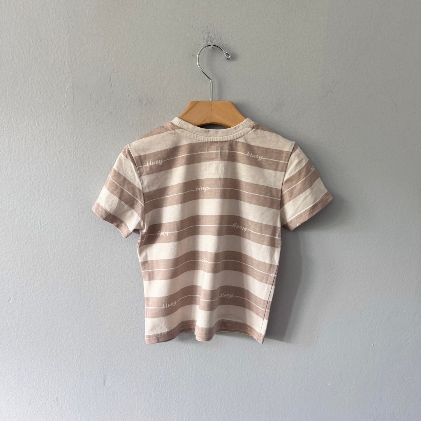 Bluey / Beige stripe T-shirt / 2T