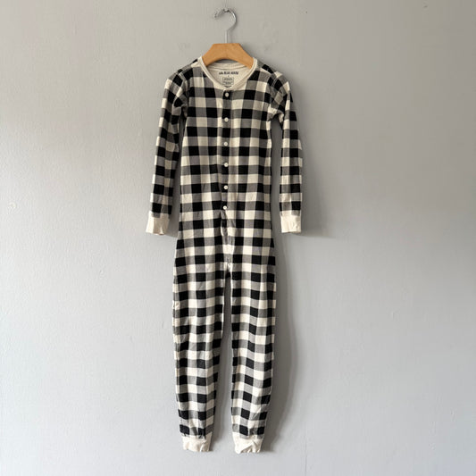 The Little Blue House / Plaid romper / 6Y