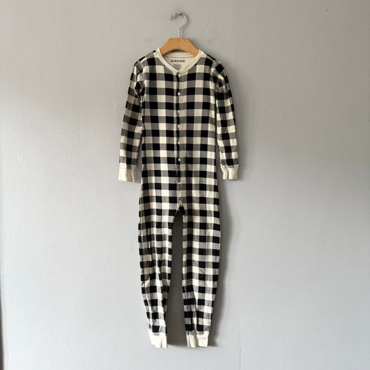 The Little Blue House / Plaid romper / 6Y