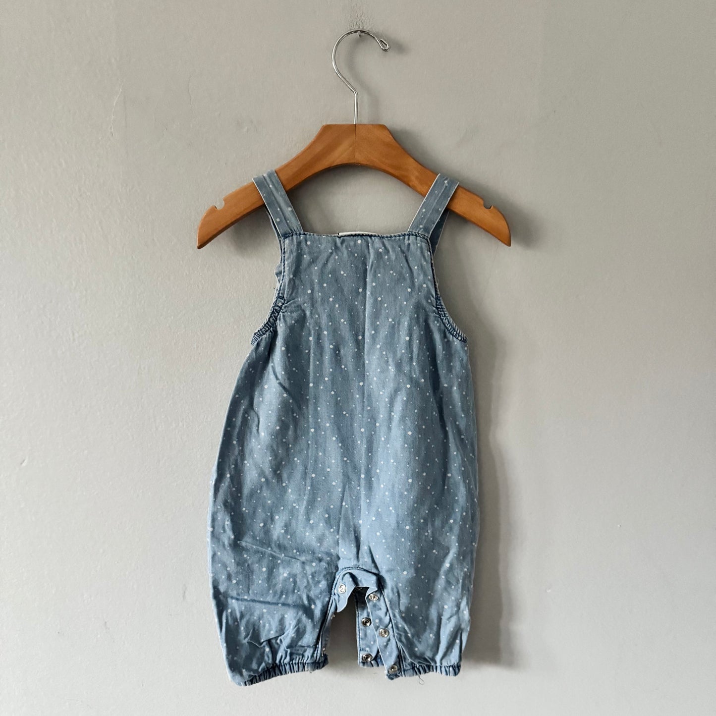 Topo mini / Barboteuse chambray à pois / 68 (3-6M)
