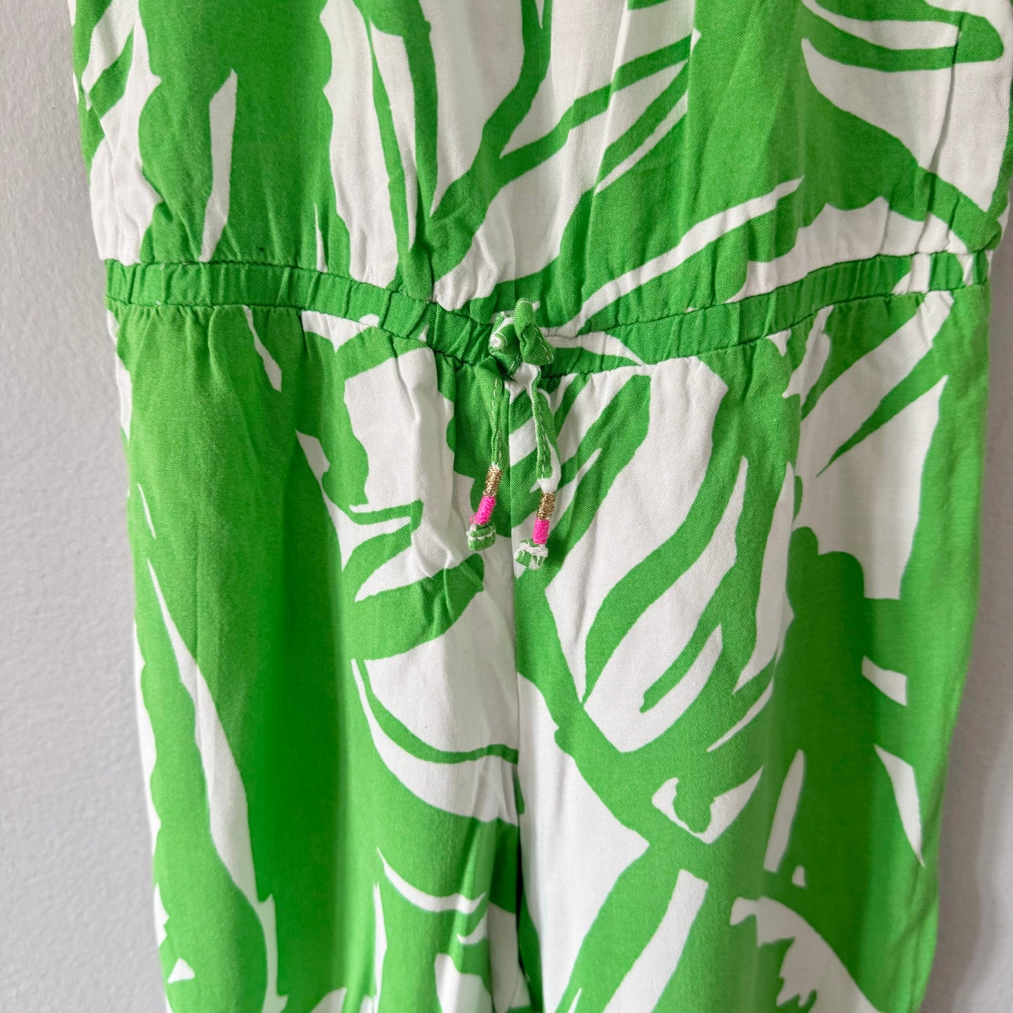Lilly Pulitzer / White x green cami jumpsuit / 4T