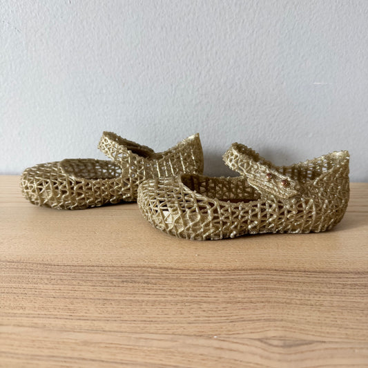 Mini Melissa  x Campana / Gold jelly shoes / US9