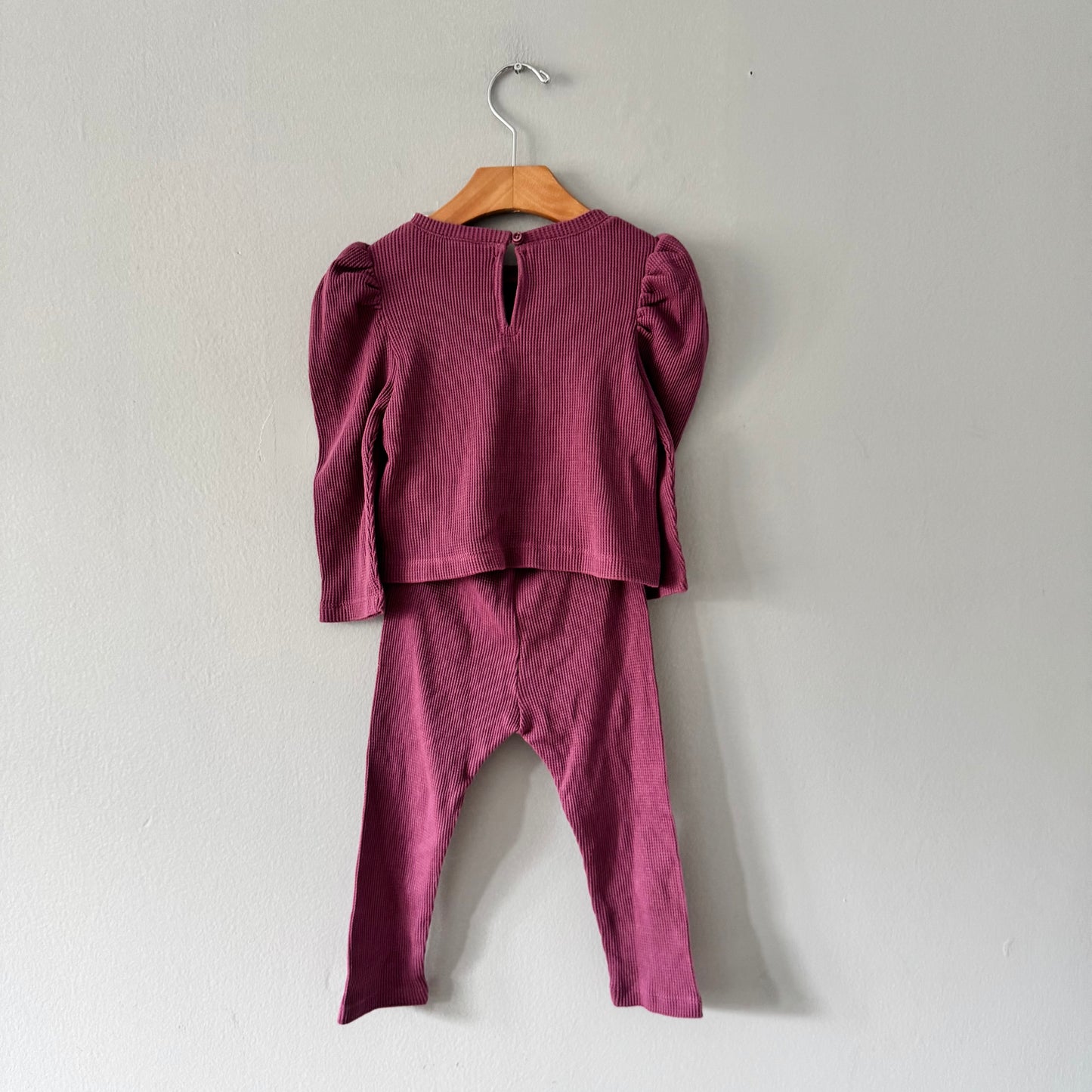 Gap / Burgundy waffle set up / 18-24M - New with tag