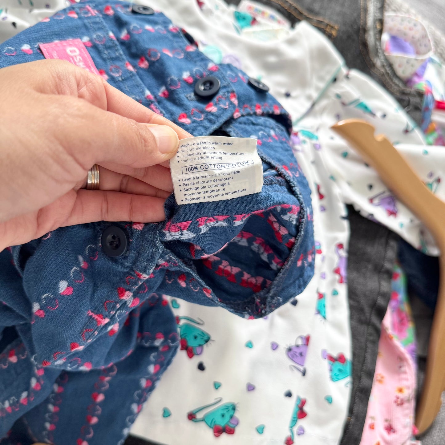 Vintage Oshkosh / Woven heart overalls / 12M