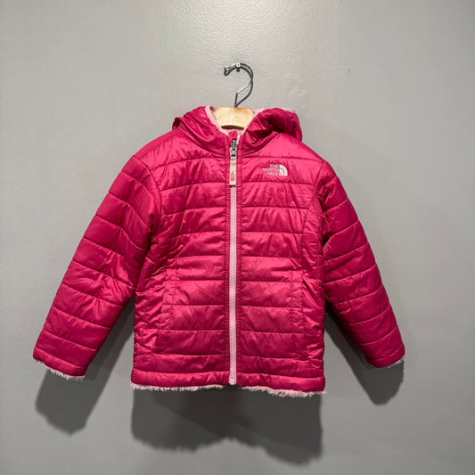 The North Face / Pink sherpa x puffer reversible jacket	/ 4T
