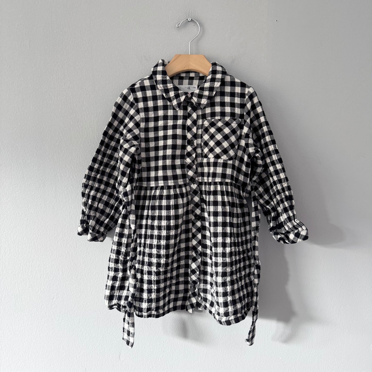 Zara / Plaid long sleeve shirt dress / 5-6Y