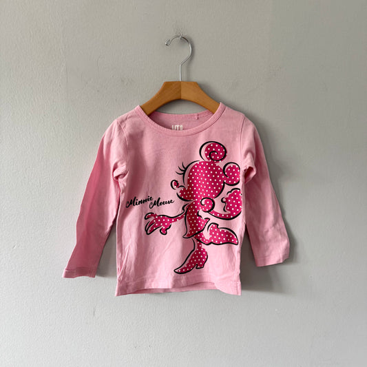 Uniqlo / Minnie pink long sleeve / 3Y