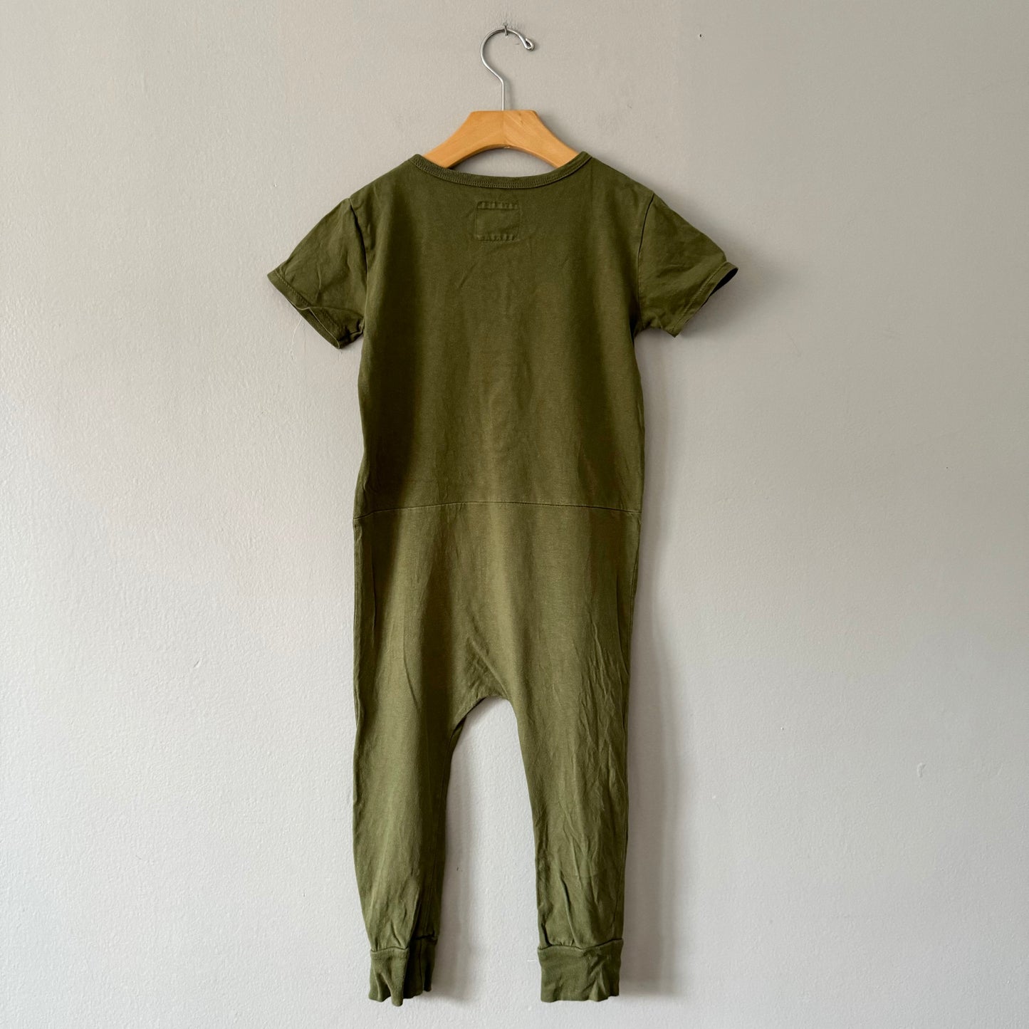 Mini mioche / Khaki short sleeve romper / 4Y