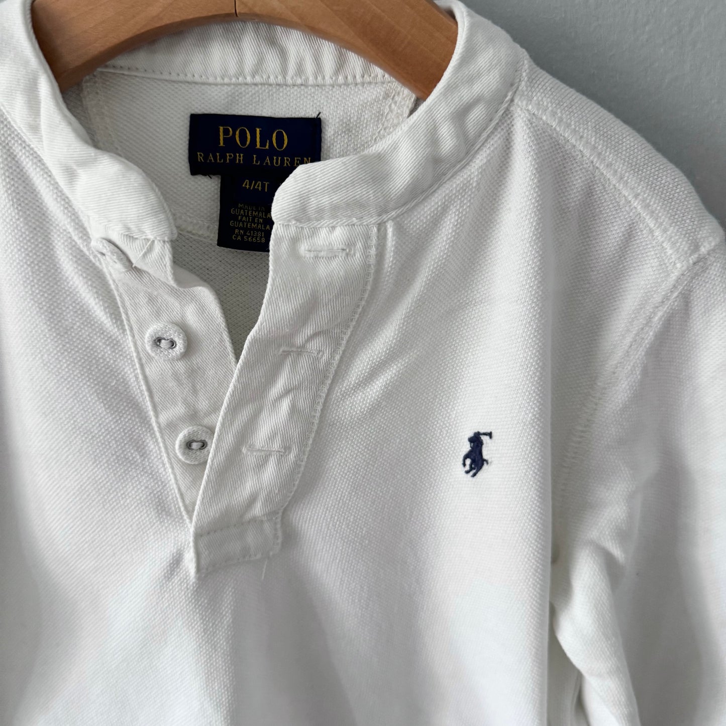 Polo Ralph Lauren / White polo long sleeve / 4T