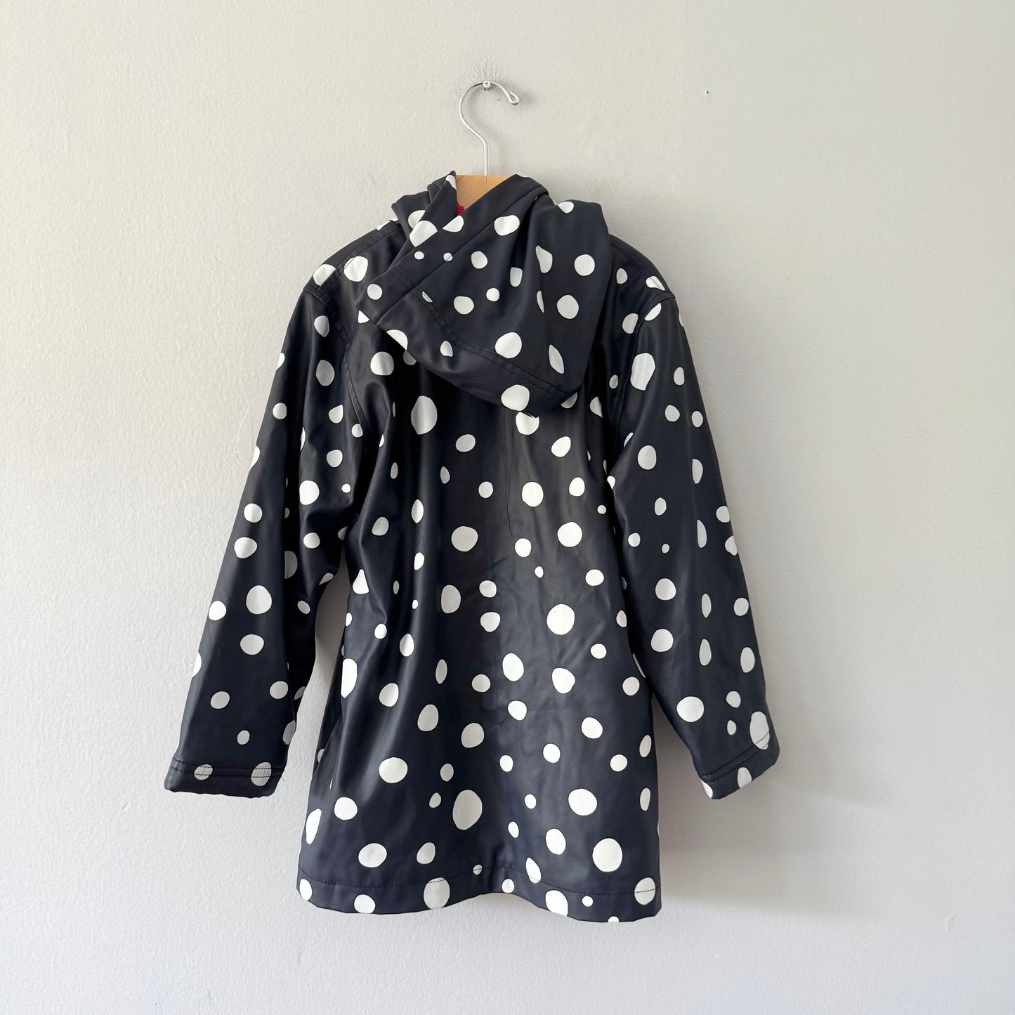 Hatley / Navy x dots, red rain coat / 7Y