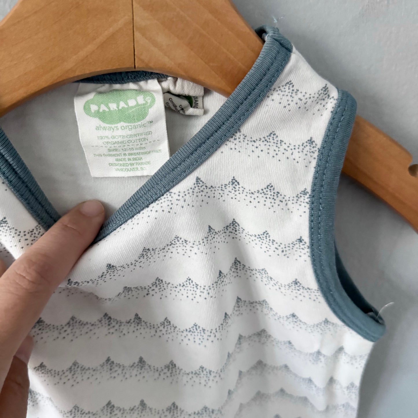 Parade Organics / Grenouillère débardeur marine à motifs vagues / 12-18M