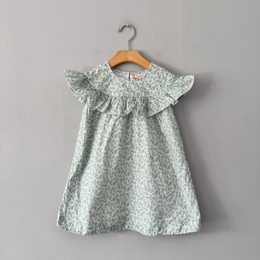 Ruby and Bloom / Blue floral ruffle dress / 2Y