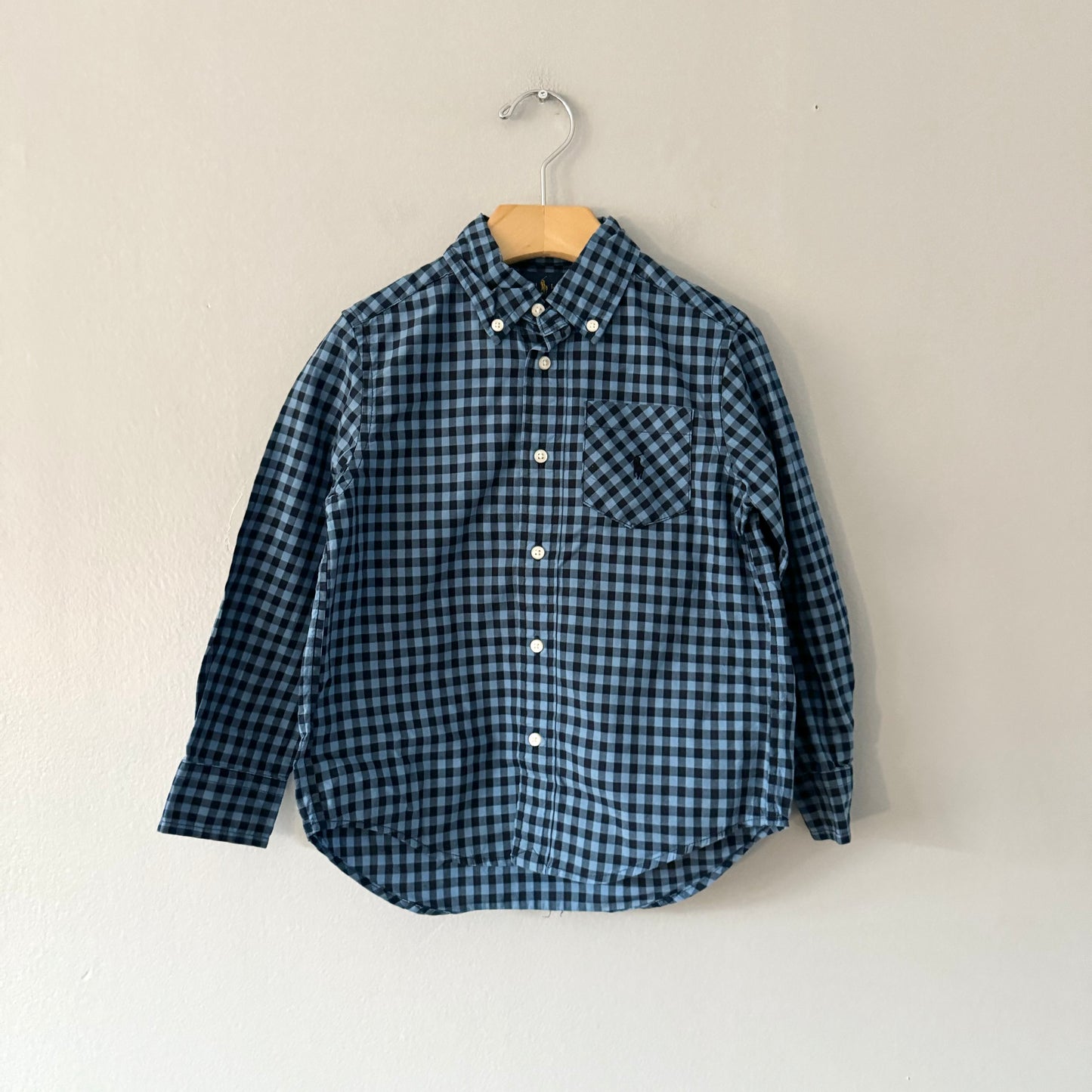 Polo Ralph Lauren / Blue x navy dress shirt / 4Y