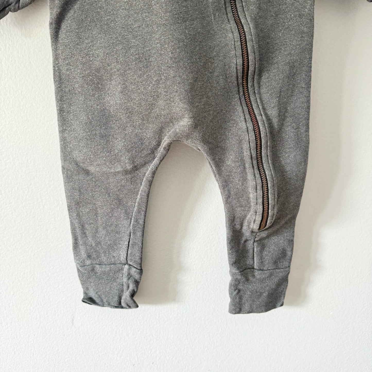 Mini Mioche / Dark grey biker romper / 18-24M