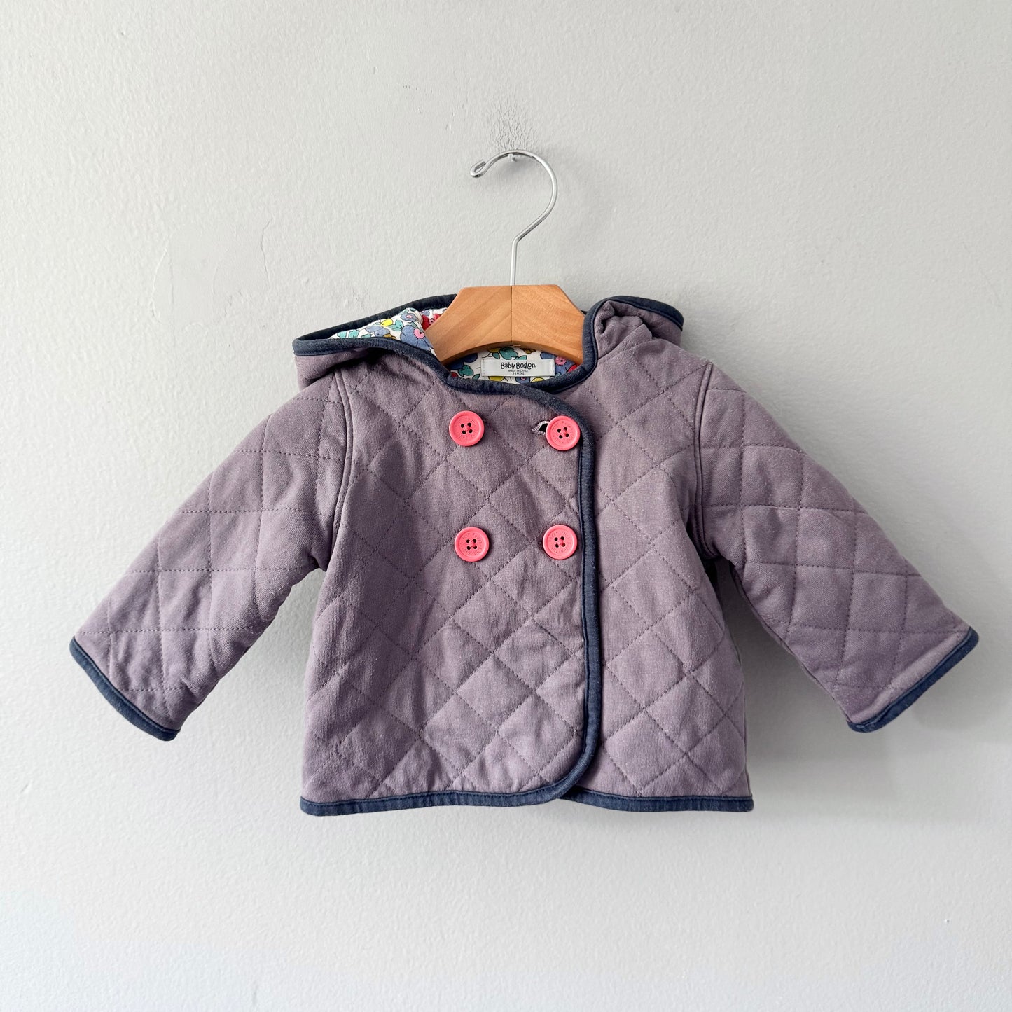 Baby Boden / Purple x floral jacket / 3-6M