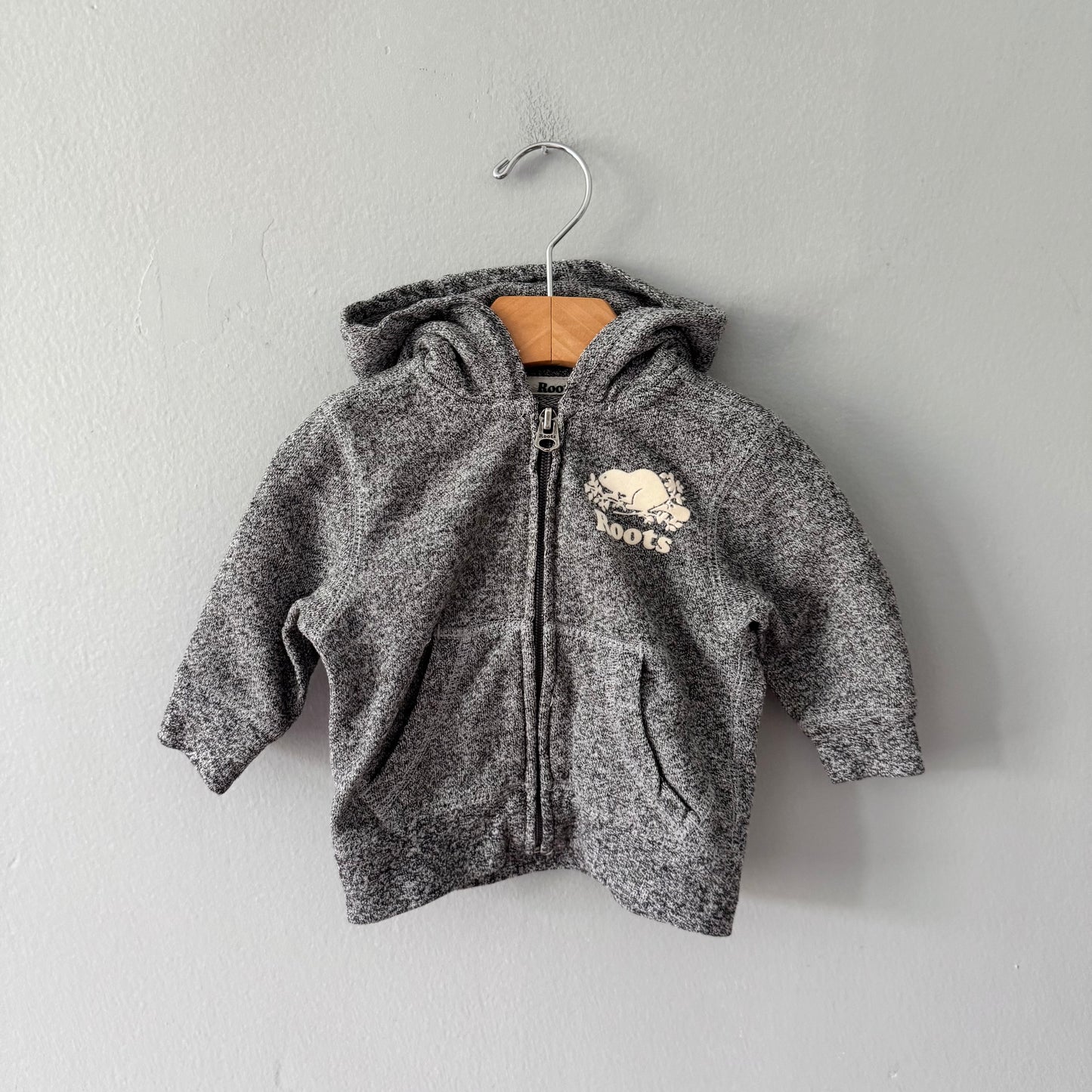 Roots / Salt and pepper zip up hoodie / 3-6M