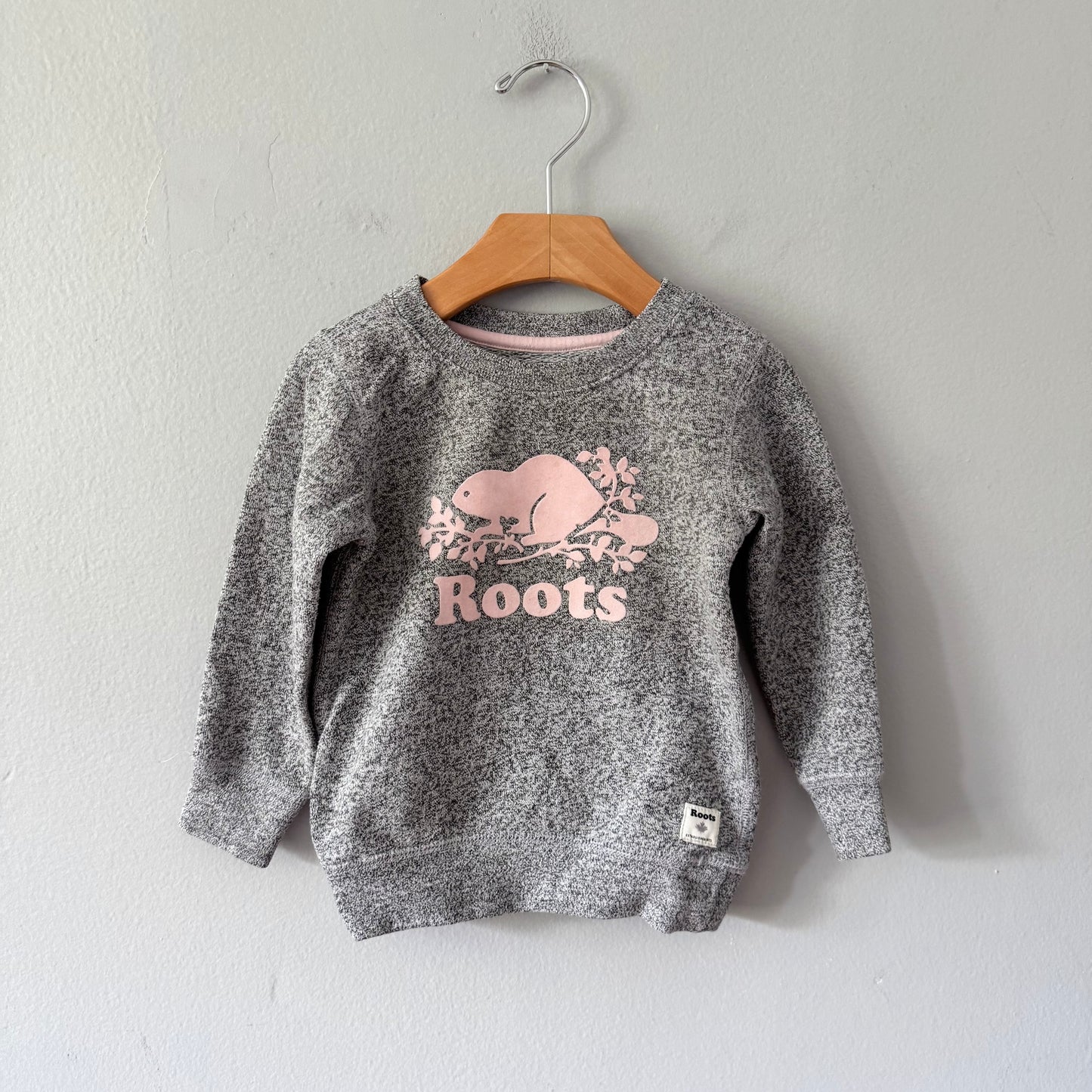 Roots / Light pink logo sweatshirt / 2T