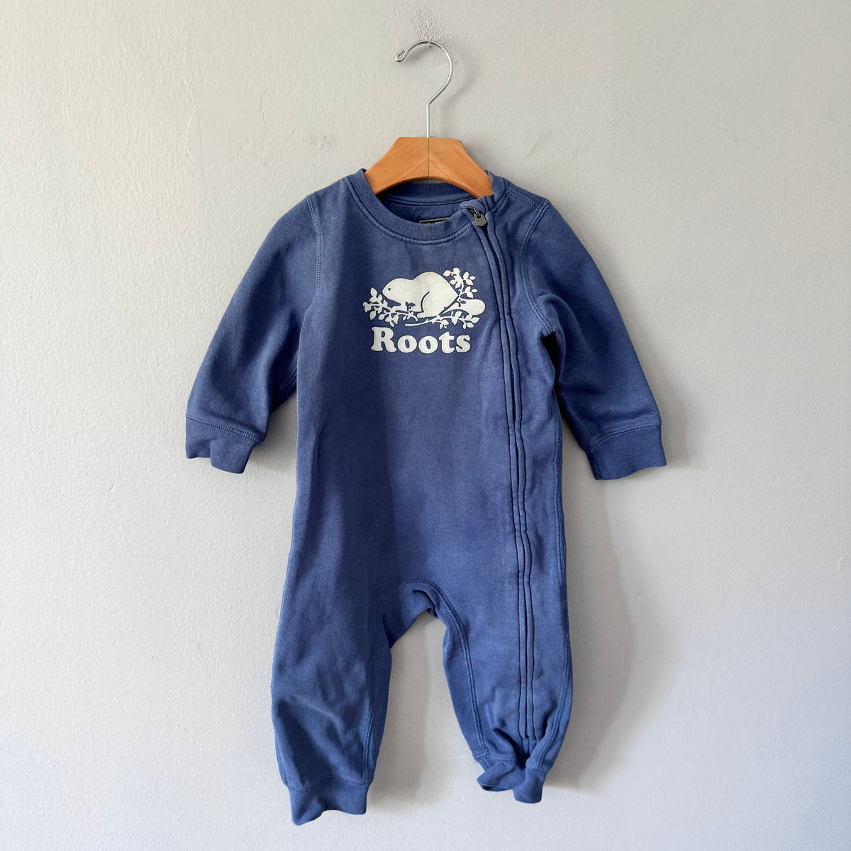 Roots / Blue crew romper / 18-24M