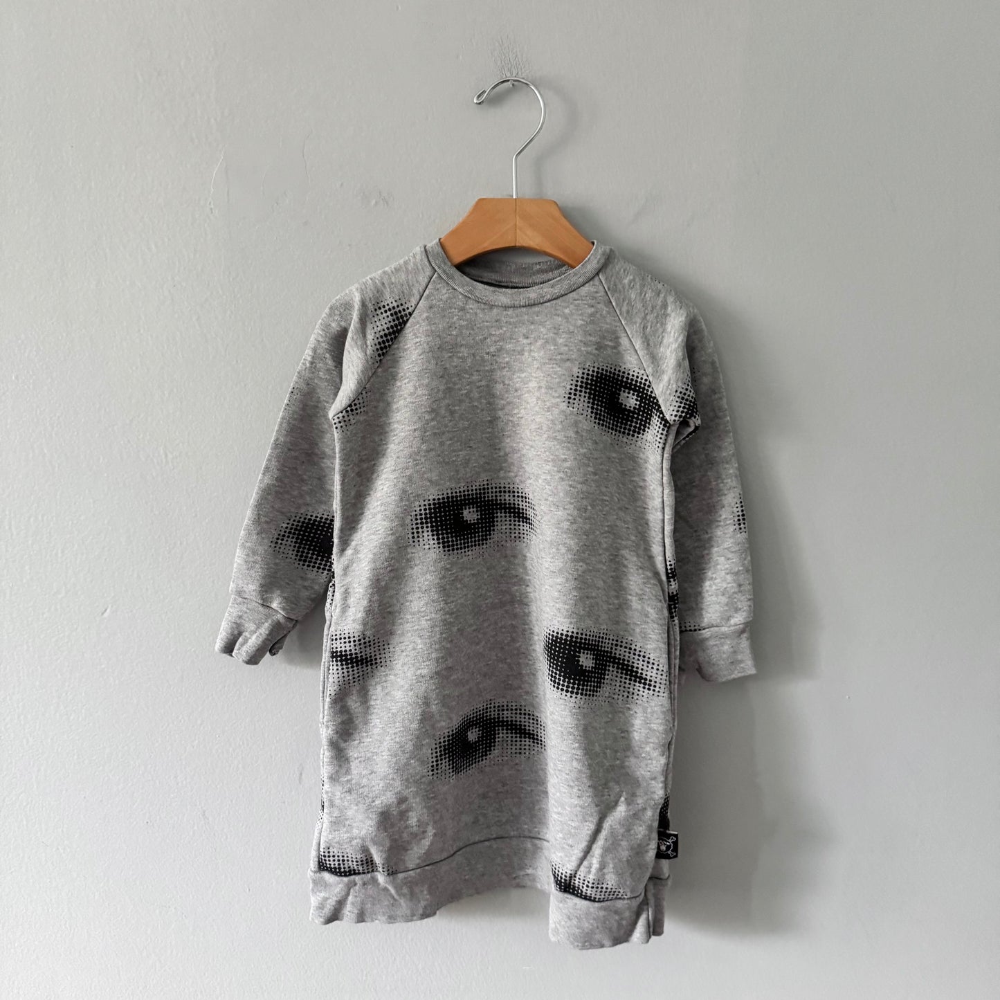Nununu / Light grey crew dress / 2-3Y