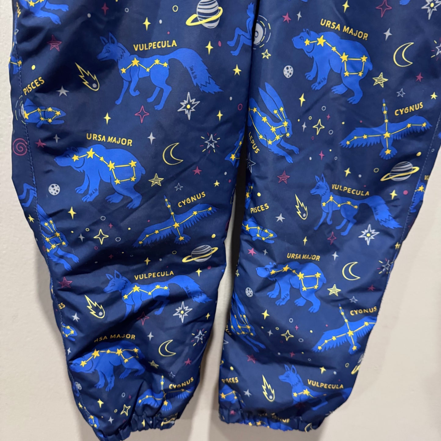 Jan & Jul / Navy x star fleece lined rain suit / 6Y