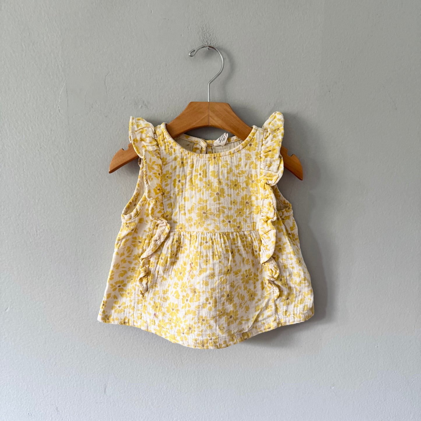 Gap / White x yellow flower muslin tank / 3Y