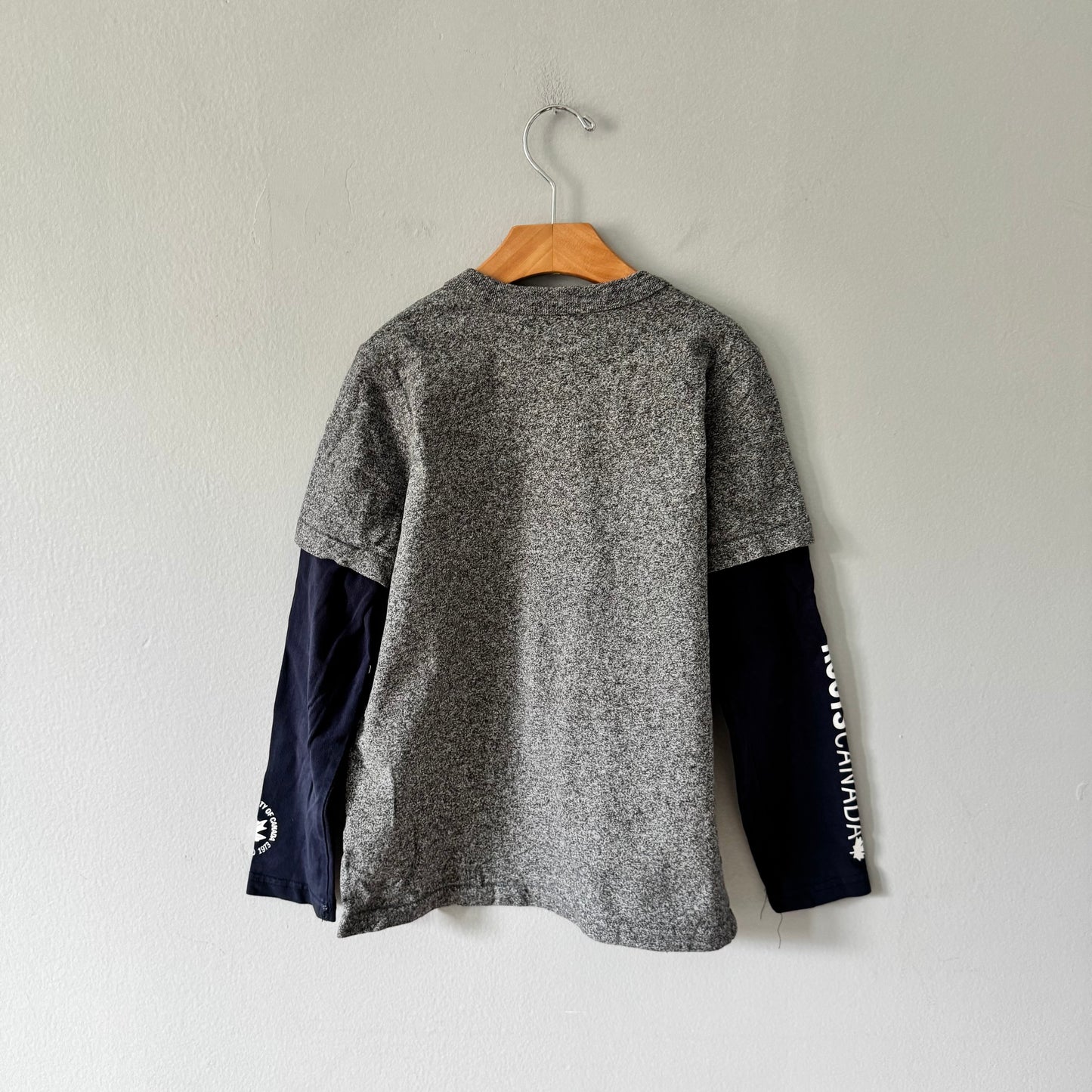 Roots / Sel et poivre x manches longues noires / 7-8 ans