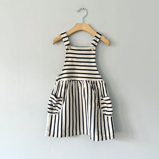 H&M / Stripe overall skirt / 4-6Y