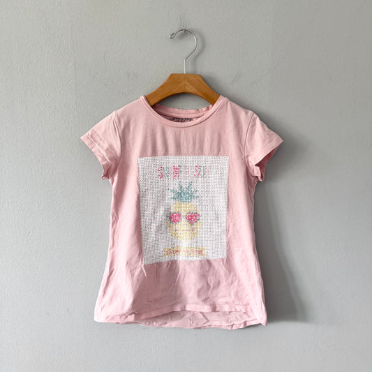 Vertbaudet / Light pink sequin tee tunic / 6Y