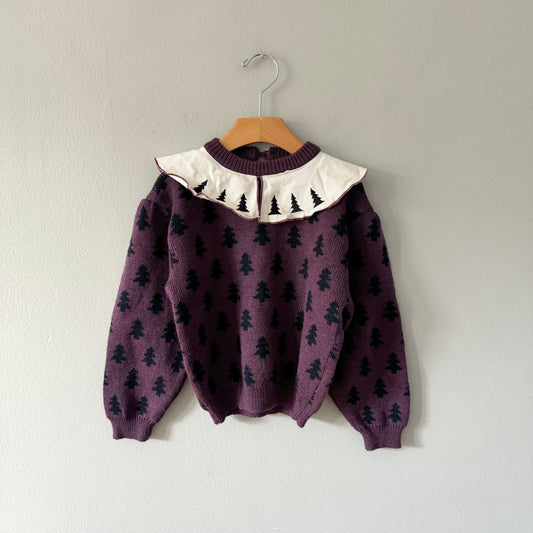 Vintage / Pocolino purple knit pullover / 4Y