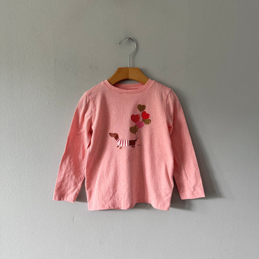 Crewcuts / Pink x doggy long sleeve shirt / 2-3Y