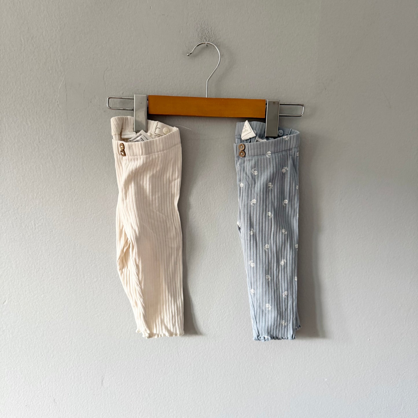 H&M / Ribbed leggings x 2 / 6-9M