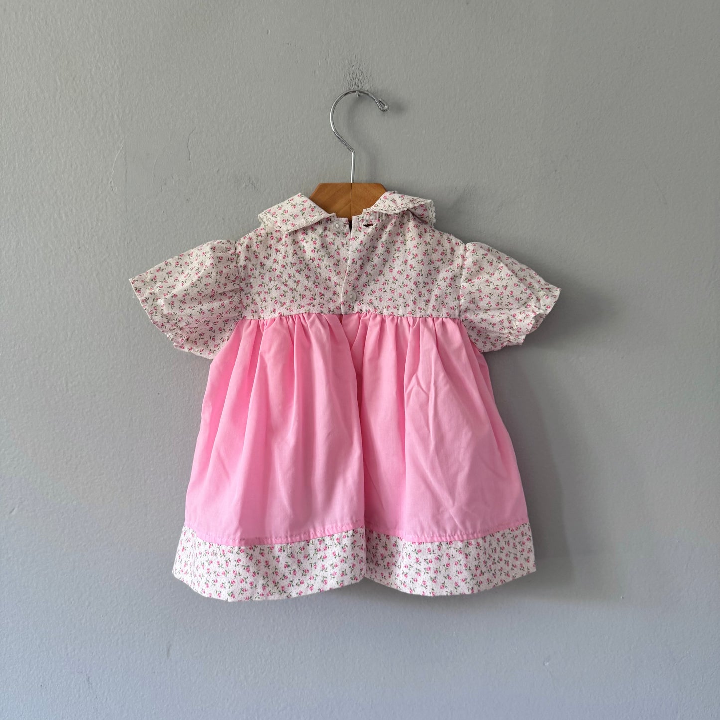 Vintage / Rose x pink blouse dress / 12M