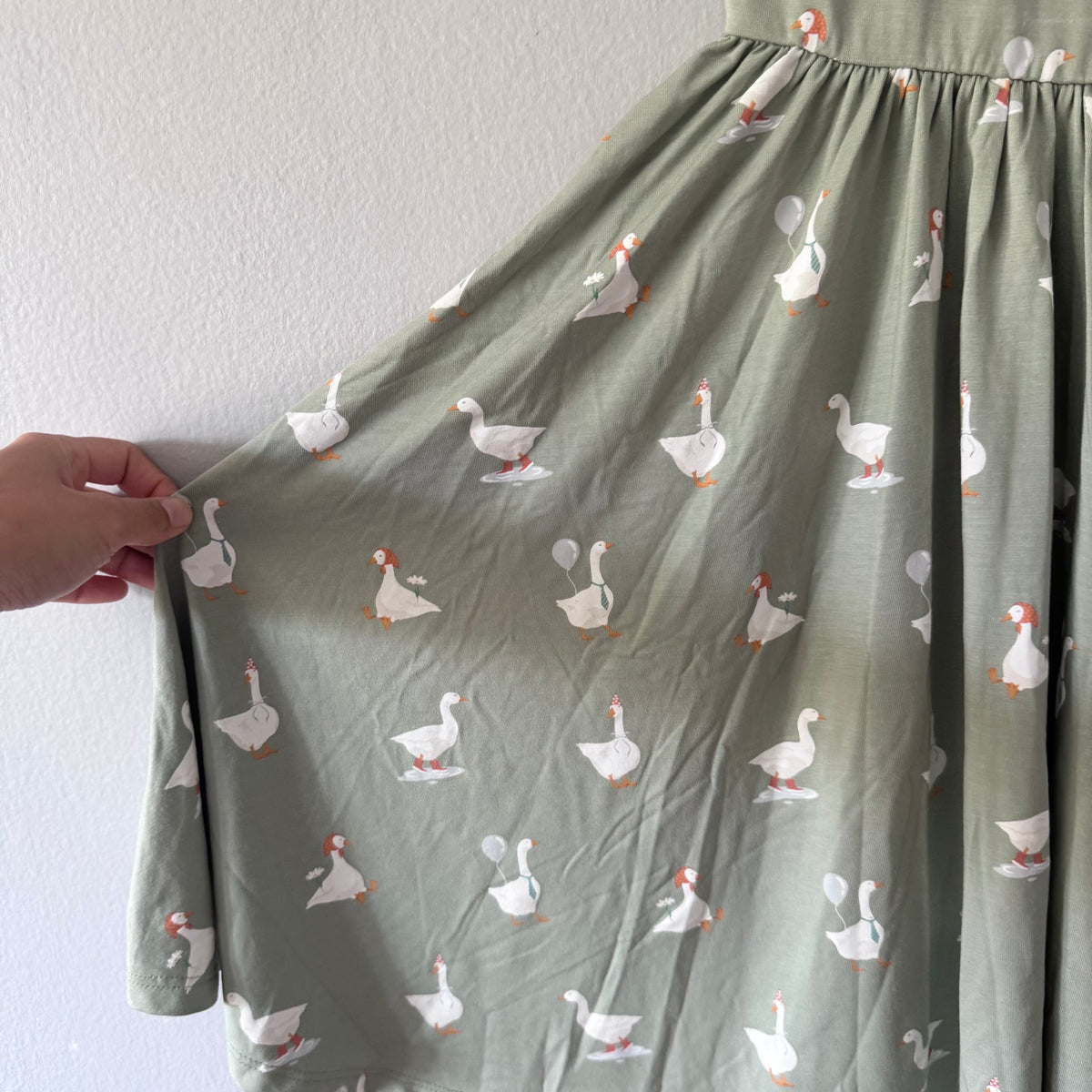 Kyte / Green x duck twirl dress / 7Y - New with tag