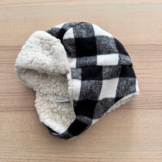 Indigo baby / Plaid sherpa cap / 0-6M