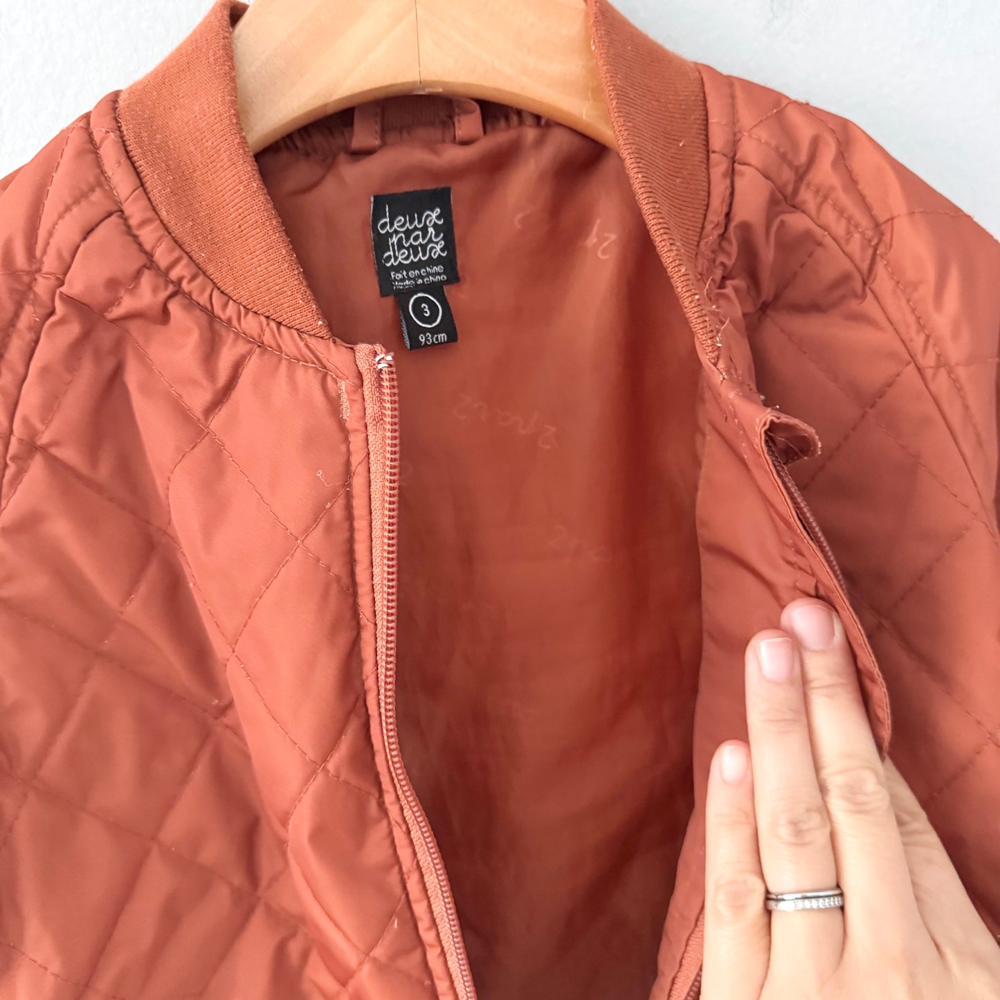 Deux par Deux / Orange brown padded jacket / 3Y