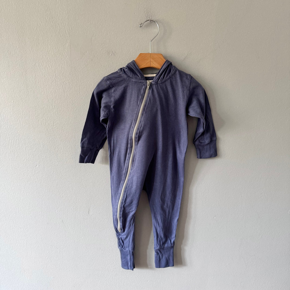 Mini mioche / Blue purple biker romper / 12-18M