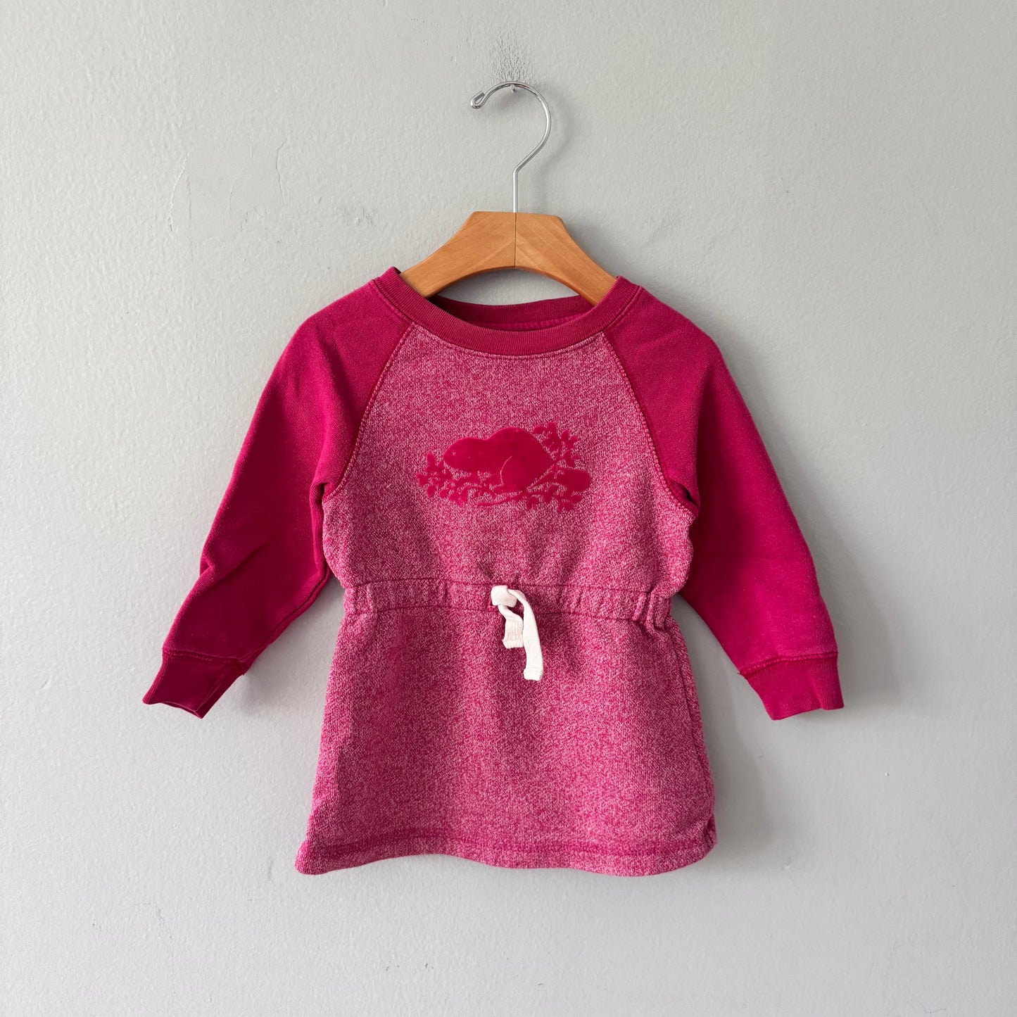 Roots / Pink salt and pepper crew dress / 12-18M