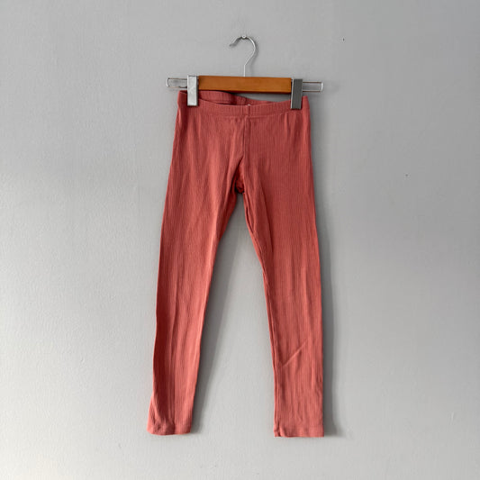 H&M / Orange brown ribbed legigngs / 7-8Y