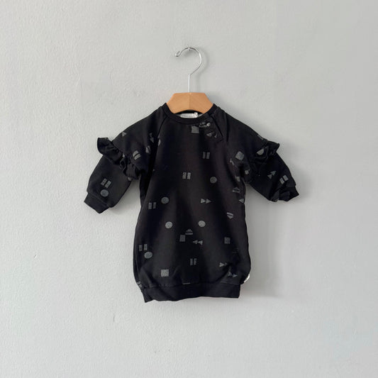 Miles baby / Black crew gown / 6M